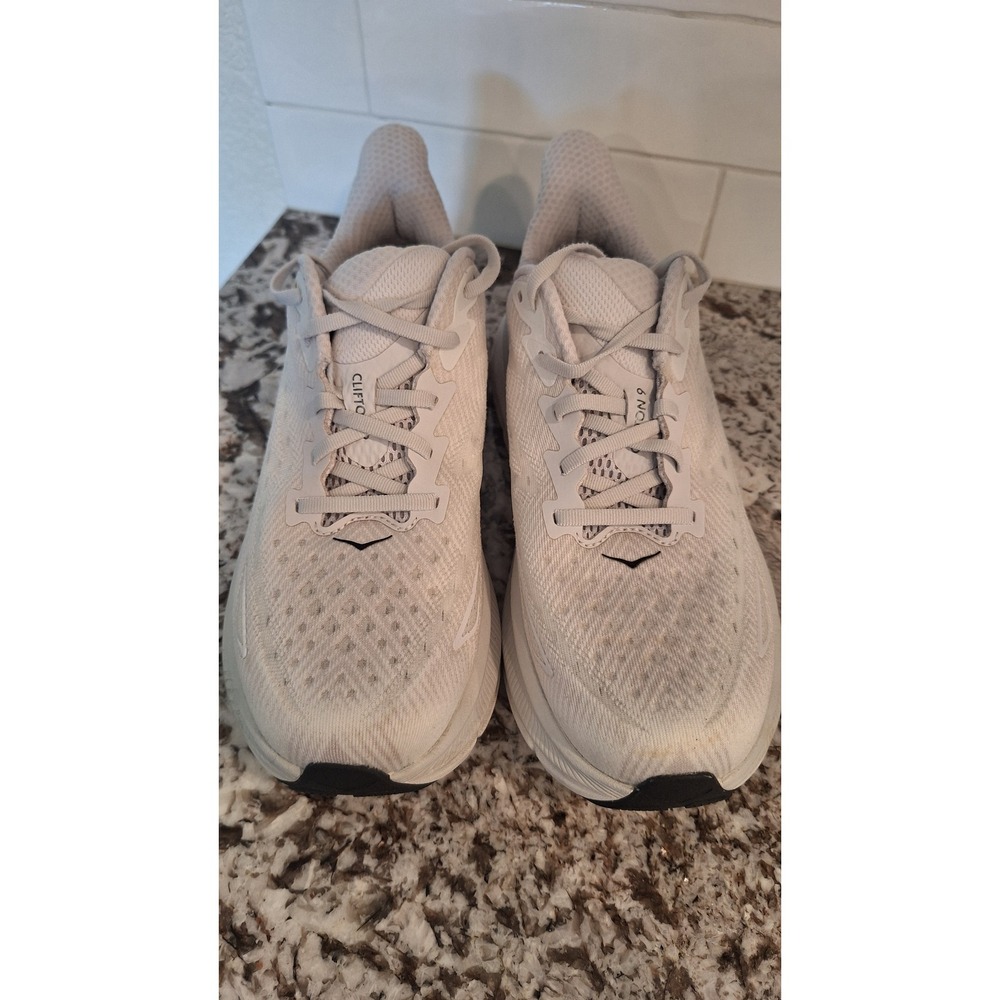 Hoka One One Clifton 9 Mens 9.5D Nimbus Cloud White Running Shoes 1127895 NCSW